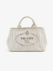 Prada Small Canapa Beige Canvas