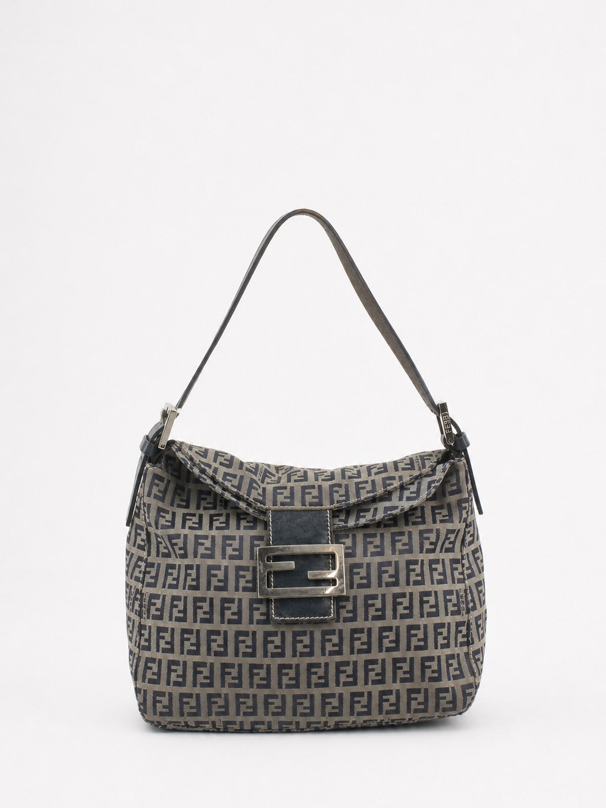 Fendi Double Flap Mamma Blue Canvas