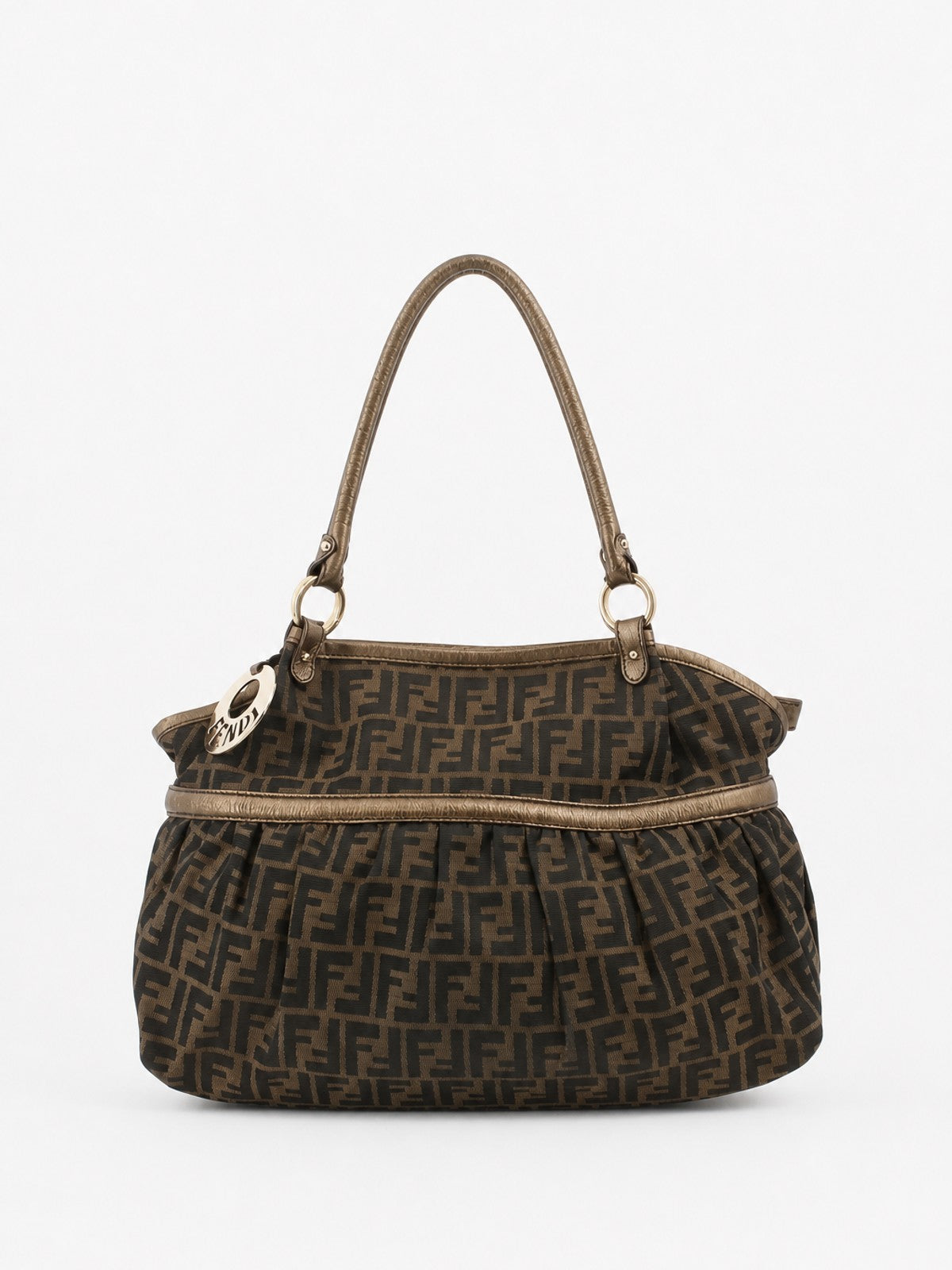 Fendi Shoulder Bag Brown Canvas