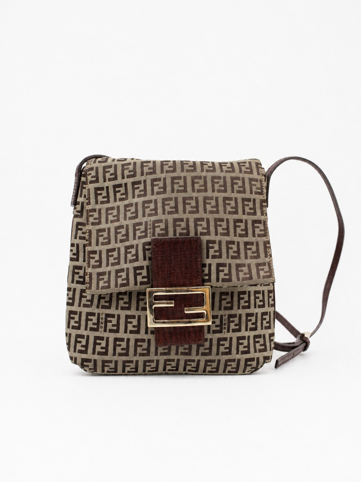 Fendi Crossbody Bag Brown Canvas
