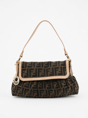 Fendi Chef Flap Brown Canvas