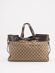 Gucci Hand Bag Brown Canvas